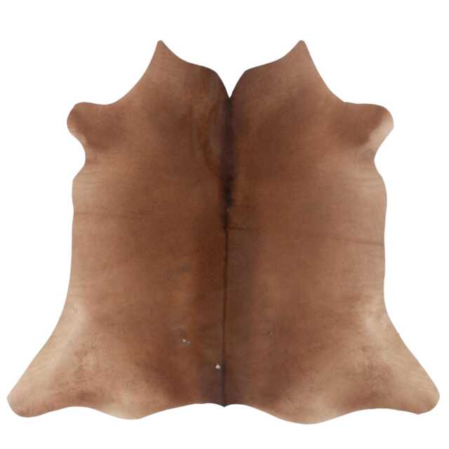 Brown & White Cowhide Rug Medium Hair-On Leather Area Rug - 47x55 Inches - image 1