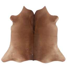 Brown & White Cowhide Rug Medium Hair-On Leather Area Rug - 47x55 Inches - thumbnail 1