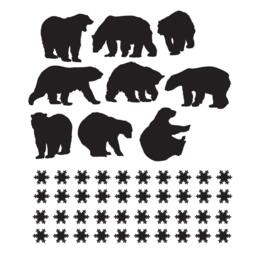 Polar Bears Vinyl Wall Or Window Stickers. Festive Christmas Decorations - thumbnail 2