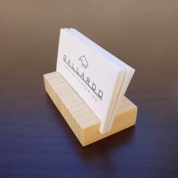 Wood Business Card Holder. Natural Bamboobusiness Stand. Office Display. Personalized Holder - thumbnail 3
