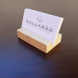 Wood Business Card Holder. Natural Bamboobusiness Stand. Office Display. Personalized Holder - thumbnail 2
