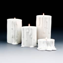 Ceramic Candle Holders With Dripping Wax Effect - thumbnail 2