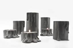 Ceramic Candle Holders With Dripping Wax Effect