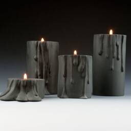 Ceramic Candle Holders With Dripping Wax Effect - thumbnail 3