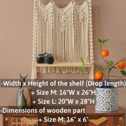 Boho Macrame Shelf, Farmhouse Shelves, Wall Decor, Hanging Nursery Room Bathroom Shelf S07 - thumbnail 3