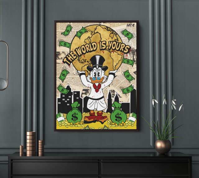 Scrooge Mcduck Scarface Canvas Art - Motivational Street - image 1