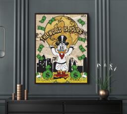 Scrooge Mcduck Scarface Canvas Art - Motivational Street - thumbnail 1