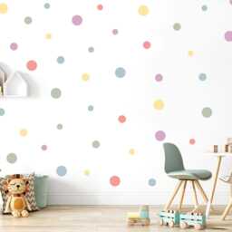 Pastel Rainbow Polka Dot Wall Stickers, Nursery & Playroom Decor - thumbnail 2