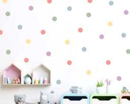 Pastel Rainbow Polka Dot Wall Stickers, Nursery & Playroom Decor