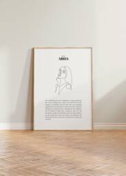 She Is Aries Print, Gemini Zodiac Gift, Astrology Star Sign Wall Art Neutral, Poster, Gift - thumbnail 1