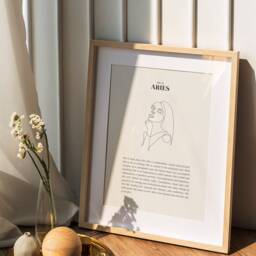 She Is Aries Print, Gemini Zodiac Gift, Astrology Star Sign Wall Art Neutral, Poster, Gift - thumbnail 3