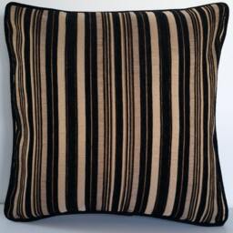 Brown Gold Embroidered Chenille Decorative Throw Pillow With Piping For Sofa Made in Usa - thumbnail 2