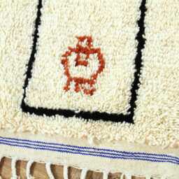 Hand-Knotted Wool Berber Rug - Cream Tribal Totems, Geometric Boho Area - thumbnail 4