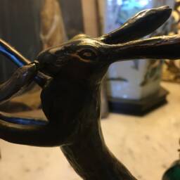 Come Box With Us a Majestic Solid Bronze Sculpture Of Boxing Hares Made in The UK Burnished Bronze Highlights & A Lovely Patina - thumbnail 3