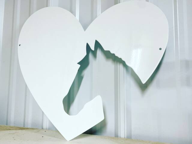 Metal Horse Heart Sihlouette - Sign Decor Equestrian Girls Wall Christmas Gift -Horse - image 1