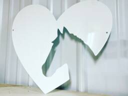 Metal Horse Heart Sihlouette - Sign Decor Equestrian Girls Wall Christmas Gift -Horse - thumbnail 1