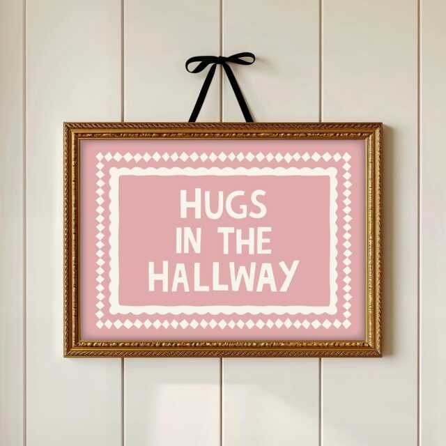 Hugs in The Hallway Print, Prints For Entrance Hall, Hallway, Decor, Hall Horizontal - image 1