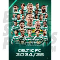 Celtic Fc 24/25 Squad Montage Poster - Officially Licensed Product A4/ A3/A2 + Framed Option - thumbnail 1