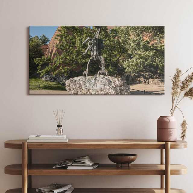 Wawel Dragon Krakow Monument Canvas, Wall Art Picture, Green Decoration, Travel Canvas - image 1