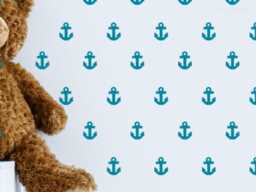 Anchor Sailor Boat Red Wall Decals Decor Stickers Nursery Baby Boy Modern & Scandinavian - Sets Of 25 - thumbnail 1