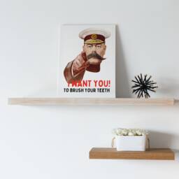 Funny Bathroom Sign Brush Your Teeth, Guest Decor, Toilet Humour Sign, Restroom Wall Art, Etiquette - thumbnail 3