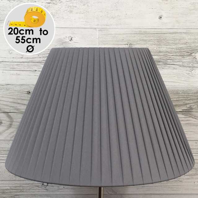 Grey Ribbon Empire Lampshade, Pleated Bedside Table Lamp Shade - image 1