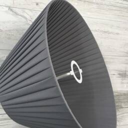 Grey Ribbon Empire Lampshade, Pleated Bedside Table Lamp Shade - thumbnail 3