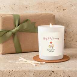 Personalised 2nd Anniversary Candle Gift, Cotton Keepsake - thumbnail 4