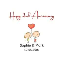 Personalised 2nd Anniversary Candle Gift, Cotton Keepsake - thumbnail 2