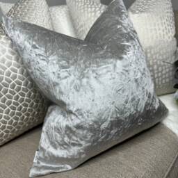 Decorative Cushion Cover - Throw Pillow Double Sided Crushed Velvet Silver/Grey, Sofa, Bed Iliv Fabric