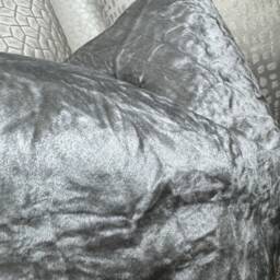 Decorative Cushion Cover - Throw Pillow Double Sided Crushed Velvet Silver/Grey, Sofa, Bed Iliv Fabric - thumbnail 2