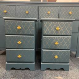 Large Chest Of Drawers Painted Bespoke Stencilled - thumbnail 3