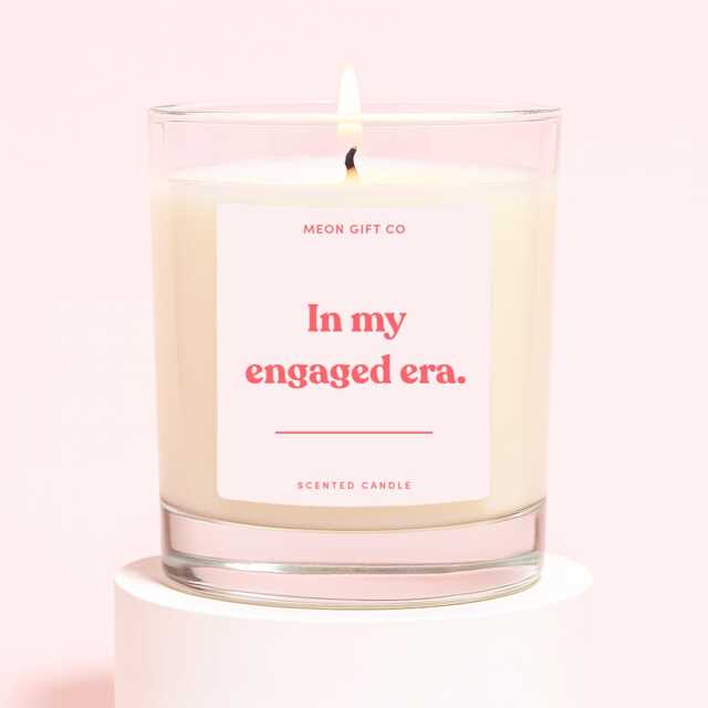 Engagement Candle - Gift For Engaged Friend Gifts Couple in My Era Label - image 1