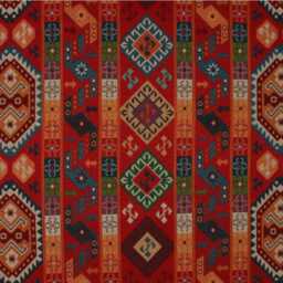 Handmade Upholstered Ottoman Seated Bench - Kilim Tribal Red Fabric - thumbnail 3