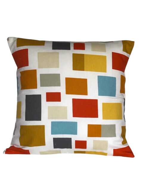 "1 X Blocks Designer Orange Red Blue Scatter Cushion Pillow Cover 16"" 18" - image 1