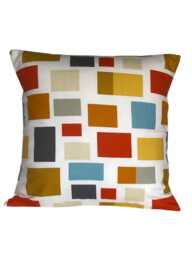 "1 X Blocks Designer Orange Red Blue Scatter Cushion Pillow Cover 16"" 18"