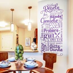Wall Sticker Kitchen Rules Dining Room Bon Appetit Wall Tattoo Mural Ws22E