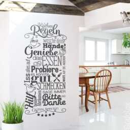 Wall Sticker Kitchen Rules Dining Room Bon Appetit Wall Tattoo Mural Ws22E - thumbnail 2