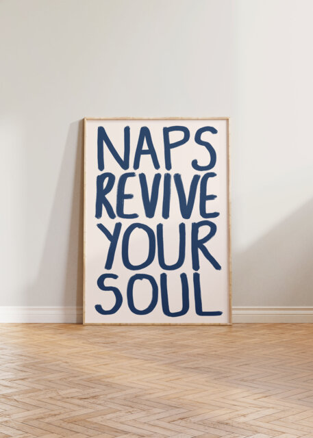 Bedroom Print Poster, Wall Art, Naps Revive Your Soul Sleep Print, Funny Prints, Handwritten Typography Decor - image 1