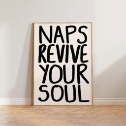 Bedroom Print Poster, Wall Art, Naps Revive Your Soul Sleep Print, Funny Prints, Handwritten Typography Decor - thumbnail 3