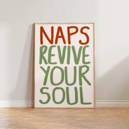 Bedroom Print Poster, Wall Art, Naps Revive Your Soul Sleep Print, Funny Prints, Handwritten Typography Decor - thumbnail 2