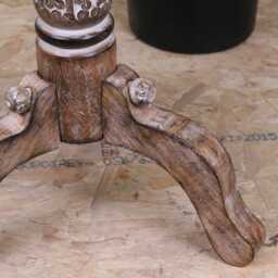 Malwa Round Pedestal Wooden Side Table - thumbnail 3