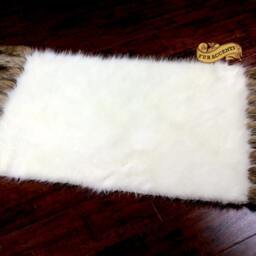 Faux Fur Sable Brown Bear Skin Rug With Coyote Tail Fringe - thumbnail 4