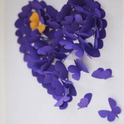 Memorial Butterfly Art Individually Handmade Unique Framed 3D Heart, Choice Of Colours - thumbnail 2