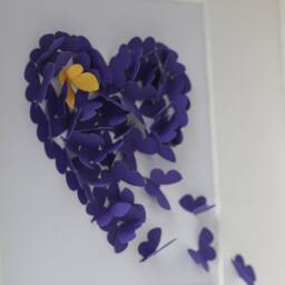 Memorial Butterfly Art Individually Handmade Unique Framed 3D Heart, Choice Of Colours - thumbnail 3