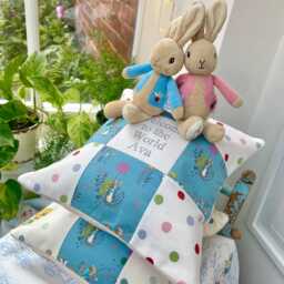 Peter Rabbit Welcome To The World Cushion, Beatrix Potter Cushion, Peter Rabbit, Baby New Gift, Welcome Baby, Born Present - thumbnail 3