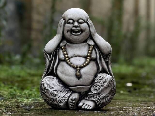 Funny Buddha Sculpture Outdoor Happy Monk Decoration Japanese Budbhist Ornament Traditional Yard Art Joyful Zen Garden Figurine Lover Gift - image 1