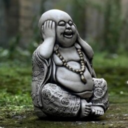 Funny Buddha Sculpture Outdoor Happy Monk Decoration Japanese Budbhist Ornament Traditional Yard Art Joyful Zen Garden Figurine Lover Gift - thumbnail 2