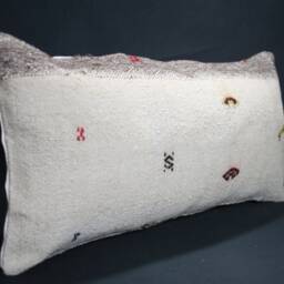 "Kilim Pillow, Wool Kilim Cousin From Anatolia , 30x60 cm, 12""x24" - thumbnail 2