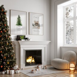 Christmas Prints Set Of 2 - Personalised Customised Wall Art Xmas Decor Family House Number- Gift Home Print - thumbnail 2